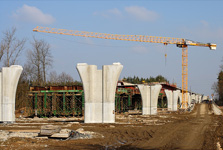 Stavba dálničního mostu ve Veselí nad Lužnicí